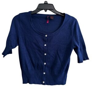 Women's Classic Navy Button-Down Cardigan